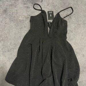 Privy Glittering Black Mini Dress